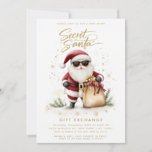 Cool Secret Santa Gift Exchange Swap Christmas Invitation