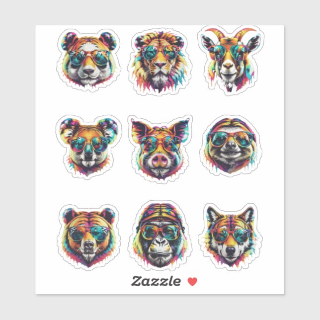 Cool Shades Animal Squad Sticker Sheet (Sheet)