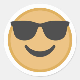 Cool Shades Emoji Face Classic Round Sticker