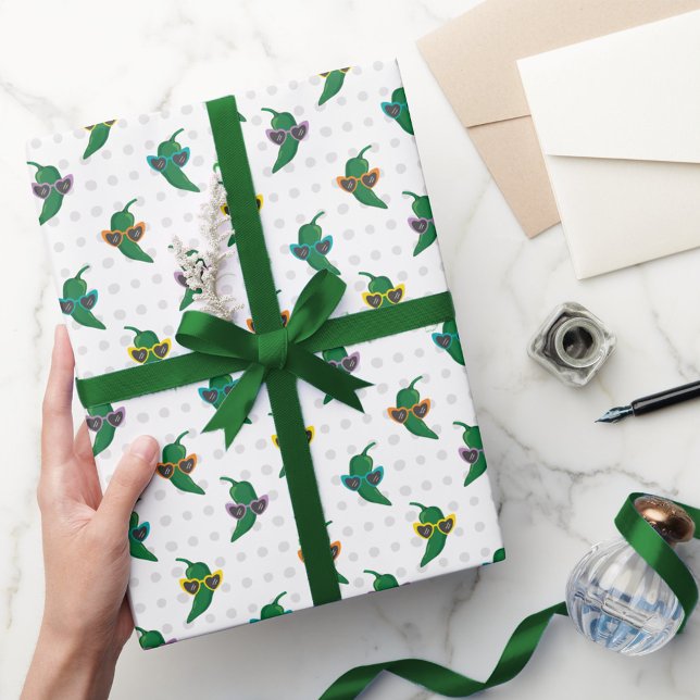Cool Shades Green Chile Pattern Wrapping Paper (Creator Uploaded)