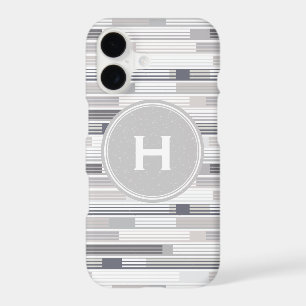 Cool shades of grey stripes Custom Monogram