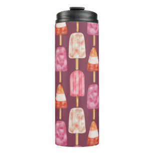 Cool Shades of Pink Watercolor Popsicle  Thermal Tumbler