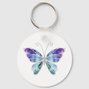 Cool Shades Rainbow Wings Butterfly Key Ring