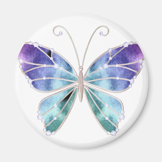 Cool Shades Rainbow Wings Butterfly Magnet (Front)