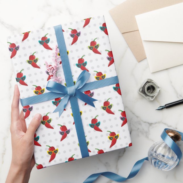 Cool Shades Red Chile Pattern Wrapping Paper (Gifting)