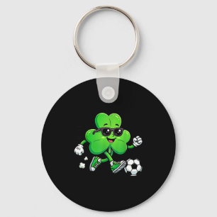 Cool shamrock soccer player st patricks day irish key ring