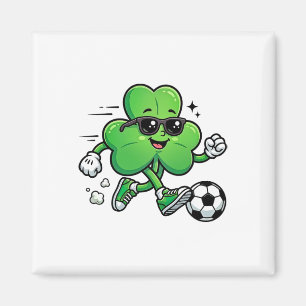 Cool Shamrock Soccer Player St Patricks Day Irish Magnet