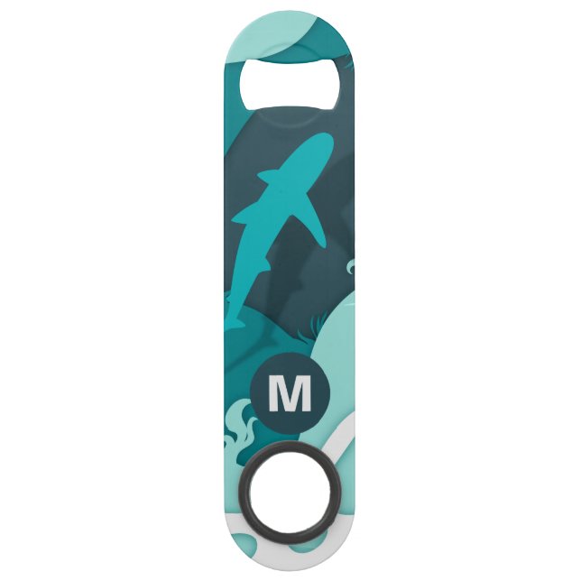 Cool Shark Abstract Art Monogram (Front)