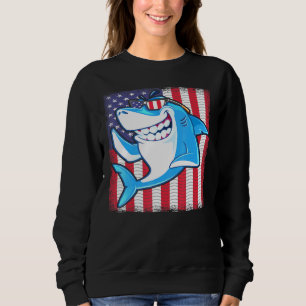 Cool Shark American Us Flag Fishing Fish Nature Ou Sweatshirt