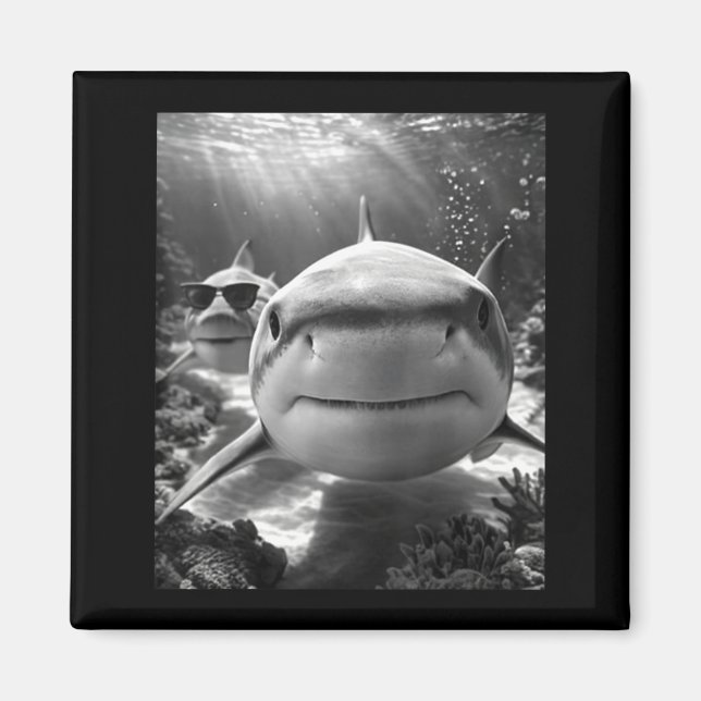 Cool Shark Animal Selfie  Magnet (Front)