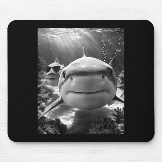Cool Shark Animal Selfie  Mouse Pad (Front)