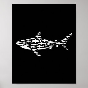 Cool Shark Art For Men Women Kids Boys Girls Shark Poster