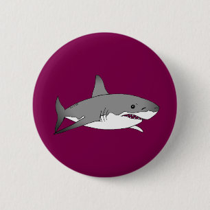 Cool Shark Cartoon Illustration 6 Cm Round Badge