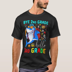 Cool Shark Goodbye 2nd Grade Graduation Hello 3rd  T-Shirt