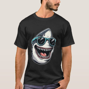 Cool Shark in Sunglasses 70s 80s 90s Funny Shark 1 T-Shirt
