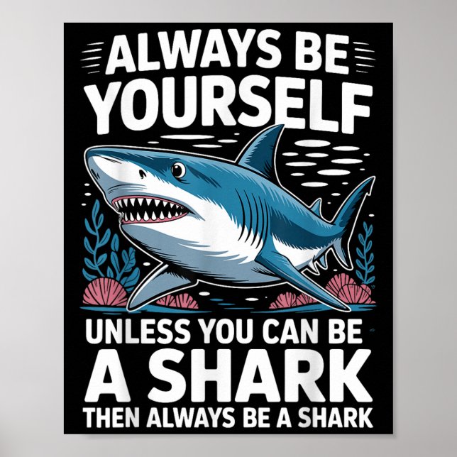 Cool Shark Novelty For Men Women Kids Shark Fan Sh Poster (Front)