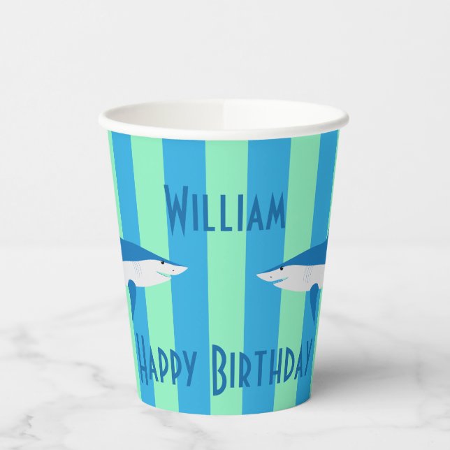 Cool SHARK Party Paper Cups  (Left)