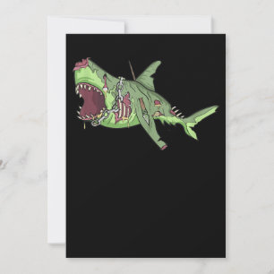 Cool Shark Zombie  Funny Lazy DIY Halloween Costum Thank You Card