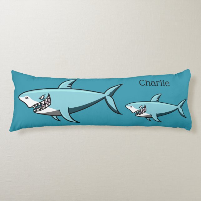 Cool Sharks custom name body pillow (Front)