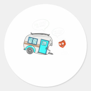 Cool She Loves Me Camping And Wine Funny Camp D Classic Round Sticker