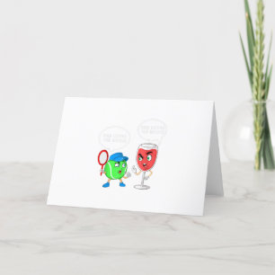 cool she loves me tennis ball and wine  funny holiday card