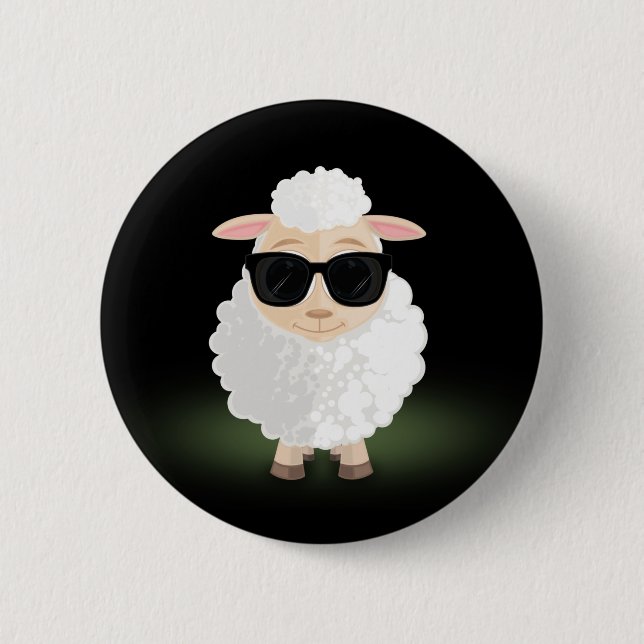 Cool Sheep 6 Cm Round Badge (Front)