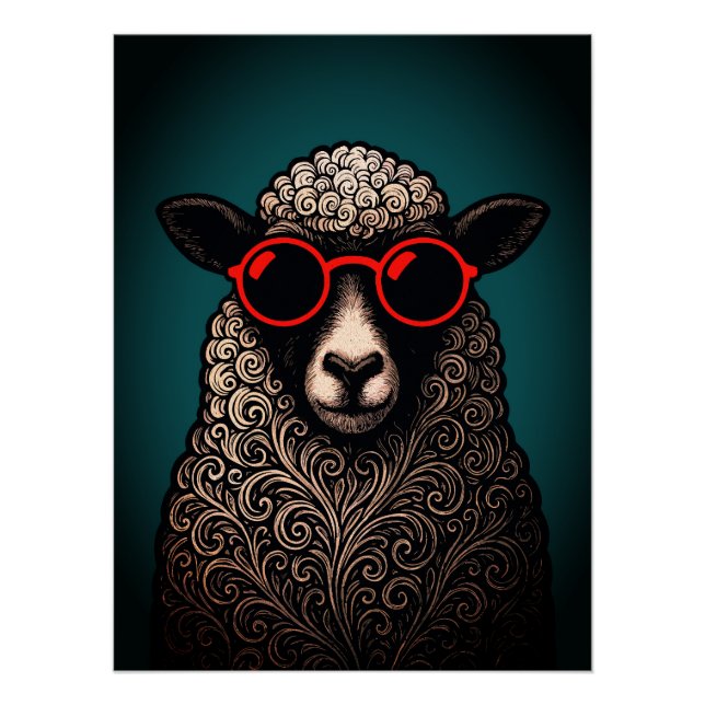 Cool Sheep Wall Art (Front)
