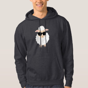 Cool Sheep Wearing Sunglasses Funny Cartoon Farm Hoodie