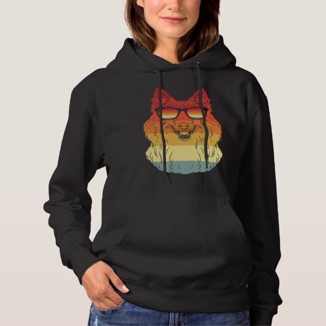Cool Shetland Sheepdog Owner Animal  Dogs Retro Vi Hoodie (Front)