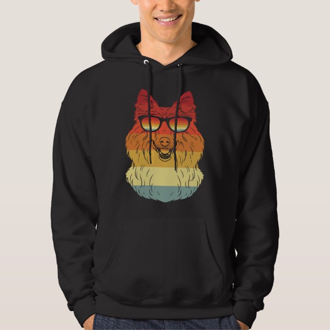 Cool Shetland Sheepdog Owner Animal  Dogs Retro Vi Hoodie (Front)
