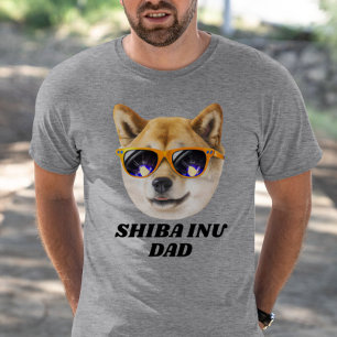 Cool Shiba Inu Dad Wearing Glasses Father's Day T-Shirt