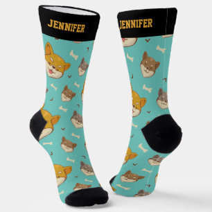 Cool Shiba Inu Dog Cute Puppy Pattern Socks