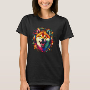 Cool Shiba Inu Dog Headphone Music Art Christmas 1 T-Shirt