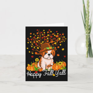 Cool Shih Tzu Autumn Pumpkins Happy Fall Y'all Card