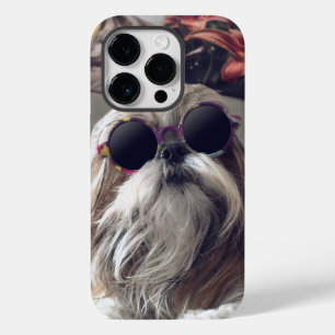 Cool Shih Tzu long hair vintage Sunglasses Photo Case-Mate iPhone 14 Pro Case