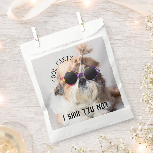 Cool Shih Tzu Not fun cute Sunglasses party Favour Bag (Clipped)