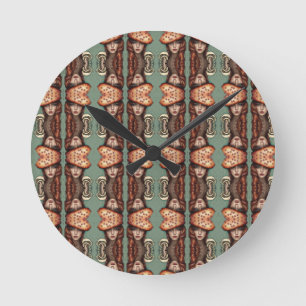 cool shroom trippy mushroom lovers round clock