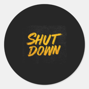 Cool Shut Down Logo Classic Round Sticker
