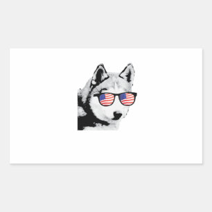 Cool Siberian Husky Dog Rectangular Sticker