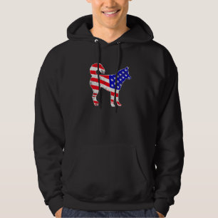 Cool Siberian Husky Dog Usa Flag Patriotic 4th Of Hoodie