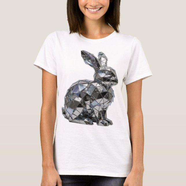 Cool Silver ABSTRACT ART Design T-Shirt (Front)