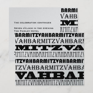 Cool Silver Bar Mitzvah Invitation Reception