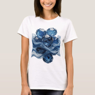 Cool Silver BLUE ICE CRYSTALS Custom Design T-Shirt