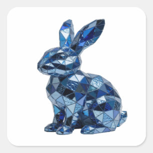 Cool Silver BLUE RABBIT Sticker Graphic