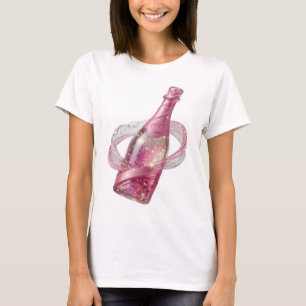 Cool Silver CHAMPAGNE GLAMOUR Artistic Motif T-Shirt