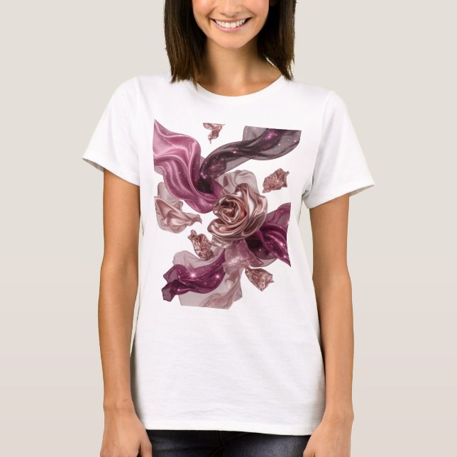 Cool Silver FABRIC ROSES Shirt Design (Front)