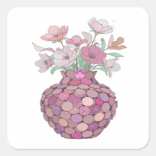 Cool Silver FLOWERS IN Label Design