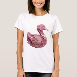 Cool Silver GLAMOROUS PINK SWAN Bold Design T-Shirt