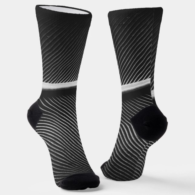 Cool silver grey elegant texture geometric lines socks (Angled)