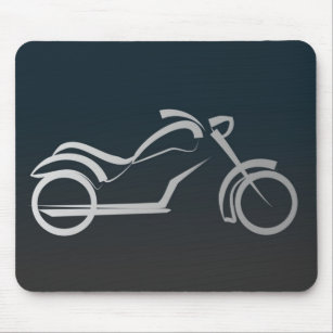 Cool Silver Motorcycle Frame on Black Mouse Pad
